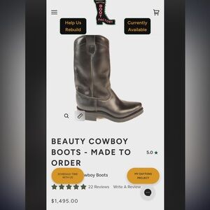 Beauty Cowboy Black Leather Dayton Boots